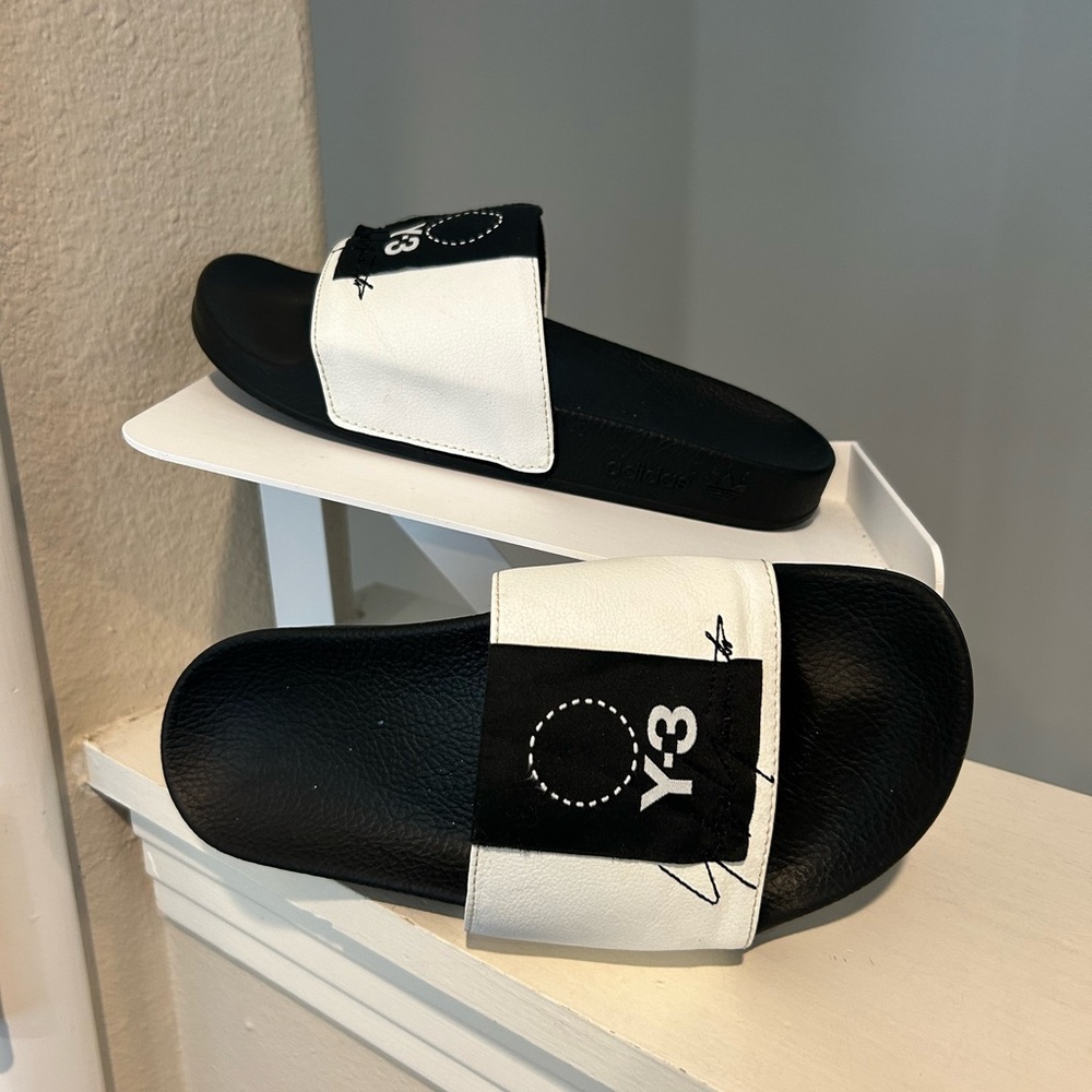 adidas Y-3 Yohji Yamamoto Adilette Slide Sandals White BC0911 Youth Size 4Y